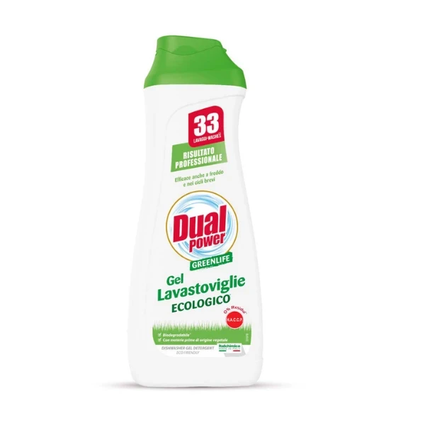 Dual - гел за съдомиялна 33дози 660мл  greenlife
